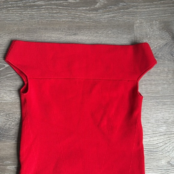 INTERMIX Alexa Off Shoulder Cutout Knit Top - Picture 9 of 9